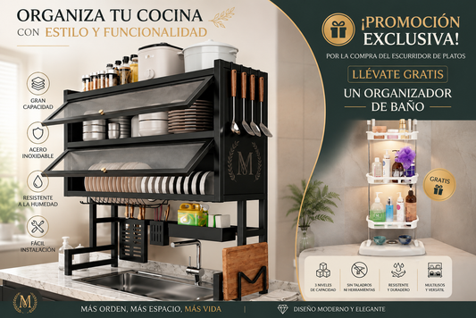 DryNest™ : Escurridor de platos y Recibe  Gratis: BathNest™: Organizador de baño