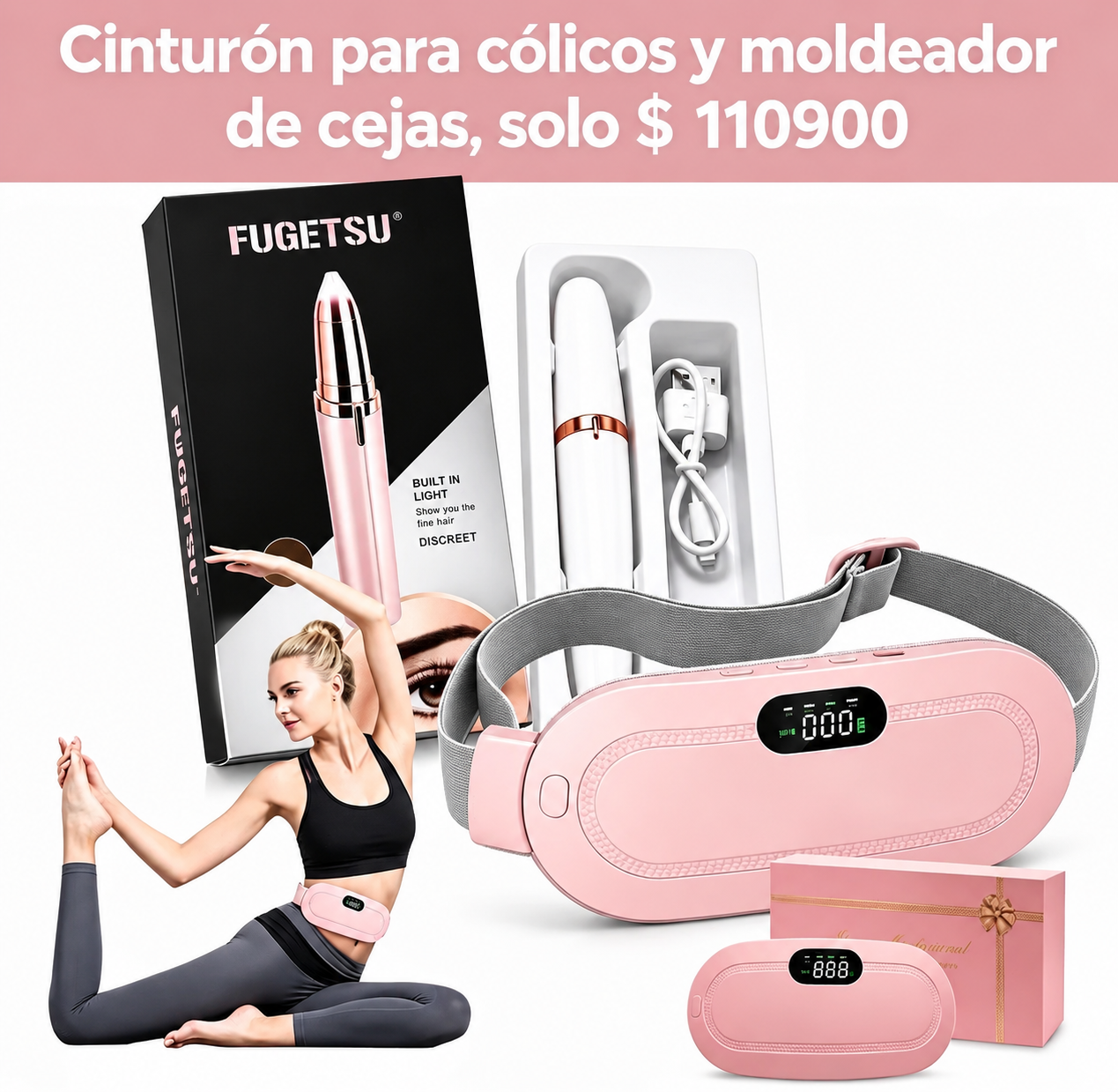 Cinturon para cólicos+moldeador de cejas