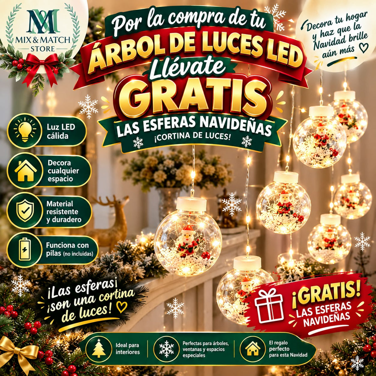 Luces Navideñas Esfera